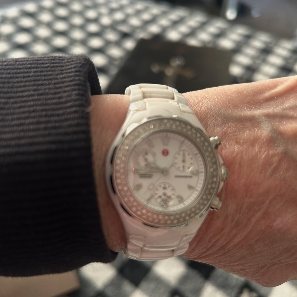 Michele White with Diamonds Women's Watch - Picture 5 of 8